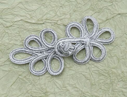 5 Pairs Chinese Knots Frog Buttons Closure Sewing Fasteners Polyester Vintage Closure for Sweater Cloak Coats Scarf Cardigan Costumes Outfit Crafting Cheongsam (Grey) in Kuwait