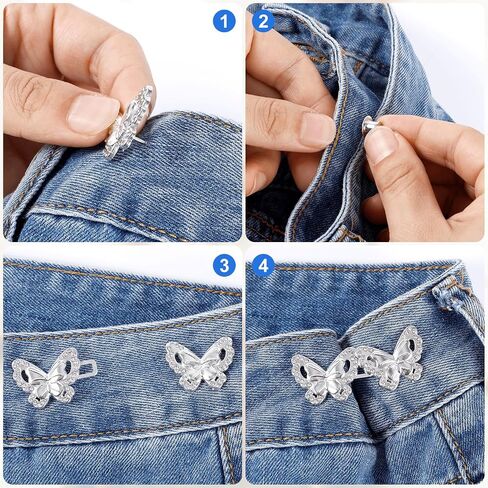 Butterfly Buttons Tightener,Detachable Loose Pant Waist Reduction Buckles Waist Cincher Clip, No Sewing in Saudi Arabia