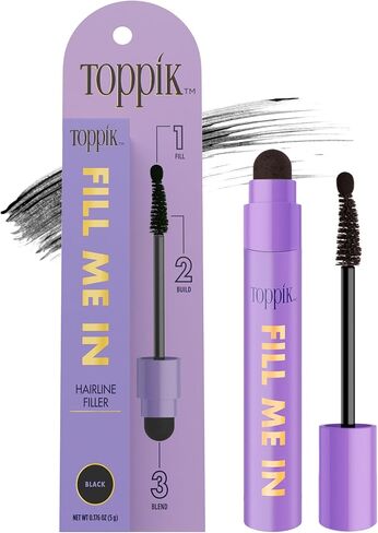 Toppik Fill Me In Hairline Filler, Hair Color Root Touchup, Hair Fibers Wand, Fills In Thinning Hairline, Hair Styling Product, 0.176 oz (5 g) Medium Brown in Saudi Arabia