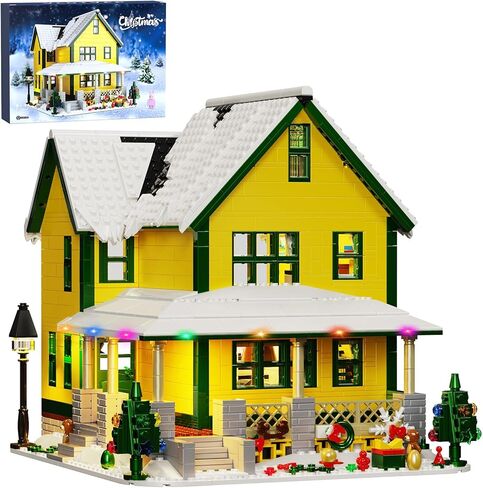 Christmas House Building Set with Light, Story Movie Snow House Blocks Toy, Compatible with Lego Christmas Village House Kit, Christmas for Boys Girls, Ages 8+ (1367 PCS) in Saudi Arabia