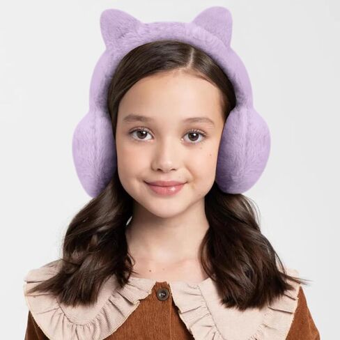 Winter Cat Ear Earmuff Sequin Heart Shape Ear Muff Adjustable Girls Women Ear Warmers Plush Outdoor Ear Covers in Kuwait