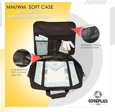 Masonic Apron Carrying Case - Lightweight Soft Black Apron Case - Masonic Regalia WM/MM & Provincial Apron Case in Saudi Arabia