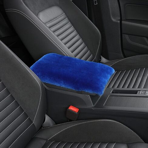 1 Set 6 Pcs Fluffy Car Steering Wheel Cover & Seat Belt Shoulder Pads & Handbrake Cover & Gear Shift Cover Set & Seat Belt Shoulder Pads Faux Wool Universal Fit Car Interior Accessories (Blue) in Saudi Arabia
