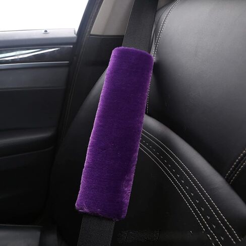 1 Set 6 Pcs Fluffy Car Steering Wheel Cover & Seat Belt Shoulder Pads & Handbrake Cover & Gear Shift Cover Set & Seat Belt Shoulder Pads Faux Wool Universal Fit Car Interior Accessories (Blue) in Saudi Arabia