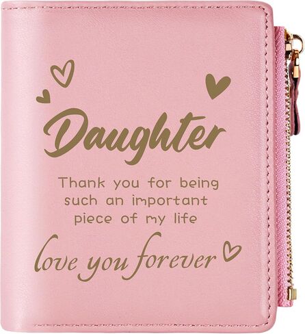 THTCSQ To My Daughter Gifts,Leather Wallet for Women,Personalized Engraved Wallet,Birthday Gift Graduation Back to School Christmas Gifts for Her (Daughter) in Saudi Arabia