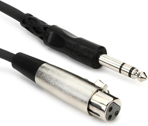 كابل توصيل متوازن TRS من Hosa STX-102F XLR3F إلى 1/4 بوصة، 2 قدم in Saudi Arabia
