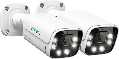 كاميرا SV3C 4K POE IP خارجية، كاميرا أمان POE بدقة 8 ميجابكسل مع زاوية واسعة 120 درجة، كشف الحركة الذكي، رؤية ليلية بالأشعة تحت الحمراء/اللون، صوت ثنائي الاتجاه، غلاف معدني، RTSP، سجل بطاقة SD، متوافق مع Onvif (سلكي) in Saudi Arabia