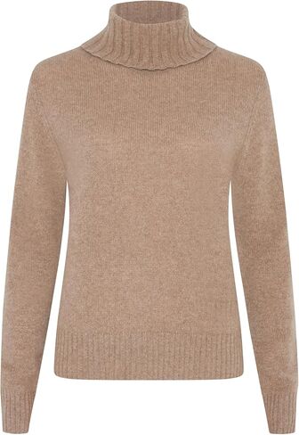 Women's 100% Cashmere Turtleneck Sweater, Regular Fit, Stylish Premium Knit Jumper for Autumn Winter in Kuwait