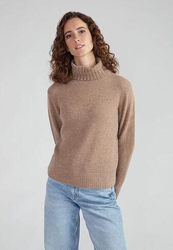 Women's 100% Cashmere Turtleneck Sweater, Regular Fit, Stylish Premium Knit Jumper for Autumn Winter in Kuwait