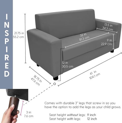 أريكة قراءة كلاسيكية مستوحاة من Playtime من Factory Direct Partners SoftScape، أثاث منجد من الدرجة التجارية للأطفال للمنزل والرعاية النهارية ومرحلة ما قبل المدرسة والمكتبة؛ تصميم عصري مريح - رمادي، 14473-GY in Kuwait