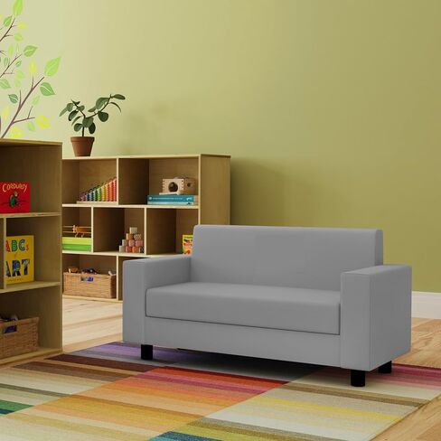 أريكة قراءة كلاسيكية مستوحاة من Playtime من Factory Direct Partners SoftScape، أثاث منجد من الدرجة التجارية للأطفال للمنزل والرعاية النهارية ومرحلة ما قبل المدرسة والمكتبة؛ تصميم عصري مريح - رمادي، 14473-GY in Saudi Arabia