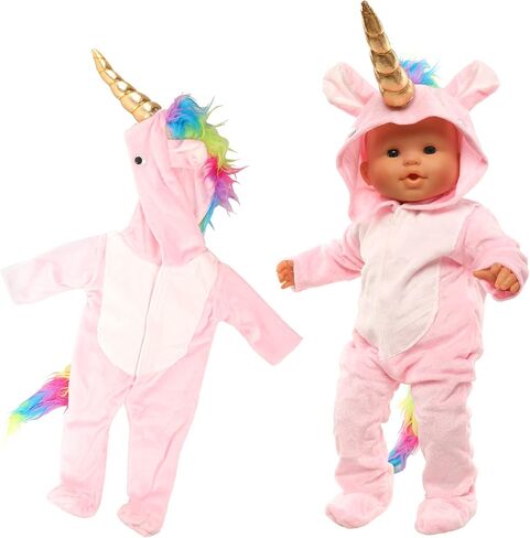 ملابس دمى أطفال من ENOCHT قطعة واحدة ملابس يومية غير رسمية مصنوعة يدويًا ملابس وحيد القرن لملابس دمى الأطفال مقاس 14 - 16 بوصة in Kuwait