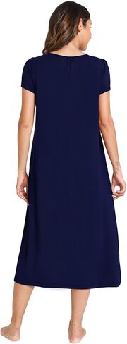 GYS Bamboo-derived Viscose Nightgowns for Women Short Sleeve Sleepwear Soft Night Shirts Comfy Sleep Dress in Saudi Arabia