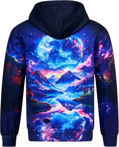 RAISEVERN Hoodies for Men Women 3D Graphic Fleece Sweatshirts Pullover Novelty Cool Funny Hoody Hooded With Pockets in Saudi Arabia