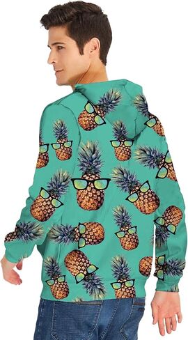 RAISEVERN Hoodies for Men Women 3D Graphic Fleece Sweatshirts Pullover Novelty Cool Funny Hoody Hooded With Pockets in Saudi Arabia