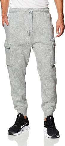 Nike Big & Tall NSW Club Pants Cargo رمادي داكن هيذر/فضي غير لامع/أبيض 4XL in Saudi Arabia