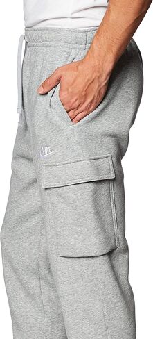Nike Big & Tall NSW Club Pants Cargo رمادي داكن هيذر/فضي غير لامع/أبيض 4XL in Saudi Arabia