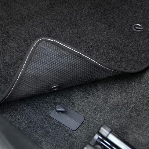 Lloyd Mats Heavy Duty Carpeted Floor Mats for Dodge Challenger 2015-2023 Scat Pack Logo - Rear Wheel Drive Only (2PC - Fronts, Charcoal) in Kuwait