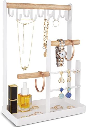 ProCase Jewelry Organizer Stand Necklace Holder Bundle with 3 Tier Height Adjustable Necklace Holder in Saudi Arabia