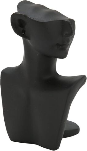 Black Resin Necklace Jewelry Display Bust Elegant Stand Necklace Display Mannequin Bust for Necklaces, Earrings, Pendants, Clear View for Showcase with Strong Resin Material in Saudi Arabia