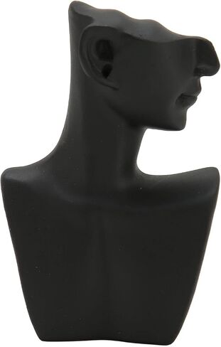 Black Resin Necklace Jewelry Display Bust Elegant Stand Necklace Display Mannequin Bust for Necklaces, Earrings, Pendants, Clear View for Showcase with Strong Resin Material in Saudi Arabia