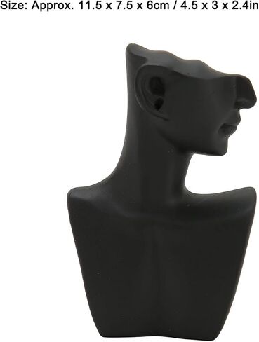 Black Resin Necklace Jewelry Display Bust Elegant Stand Necklace Display Mannequin Bust for Necklaces, Earrings, Pendants, Clear View for Showcase with Strong Resin Material in Saudi Arabia