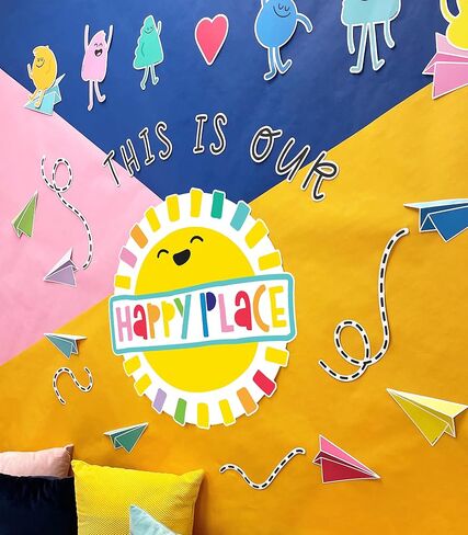 75 Pcs. Carson Dellosa Kind Vibes Classroom Bulletin Board Set, Includes Choose Kindness Header with Inspirational Classroom Poster and Colorful Heart Bulletin Board Cutouts in Kuwait