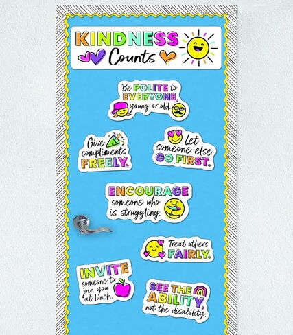 75 Pcs. Carson Dellosa Kind Vibes Classroom Bulletin Board Set, Includes Choose Kindness Header with Inspirational Classroom Poster and Colorful Heart Bulletin Board Cutouts in Kuwait