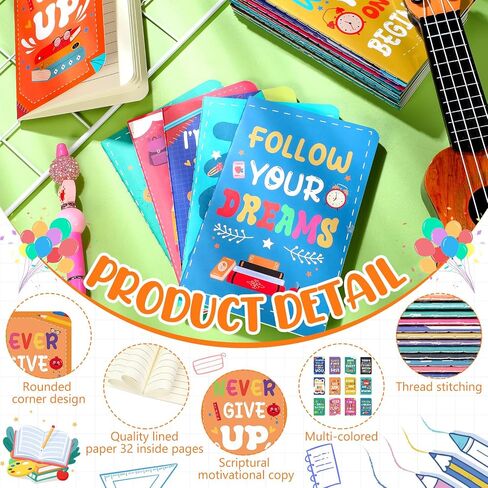 60 Pcs Collar Back to School Notebooks Inspirational Mini Pocket Notepads Cute Pastel Notebook Motivational Notebooks Portable Journals for Kids Students School Office Supplies Party Favors Gifts in Saudi Arabia