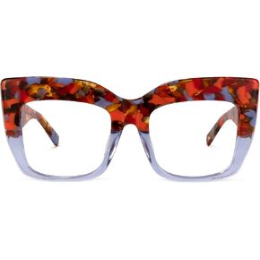 Zeelool Stylish Thick Cat Eye Glasses Frame with Clear Lens Charmaine ZOA01901