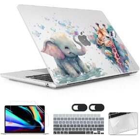 Compatible with MacBook Air 13.6 inch Case 2022 2023 2024 Release A3113 M3 A2681 M2 with Touch ID, [Sturdy Shockproof] Hard Shell with Screen Protector & Webcam Cover, Sunflower