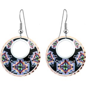 Artisan-crafted Native American Earrings Hoop Santa Fe Style Earrings Copper Hoop Earrings Native Tradition Tribal Earrings