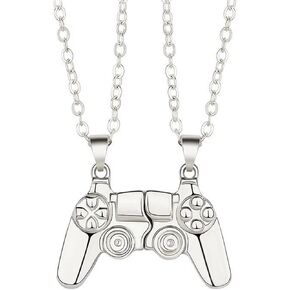 Magnetic Game Controller Necklace for Couple Matching Console Handle Pendant for Best Friends Friendship Valentine's Gifts Him and Her Lovers BFF Sweet Jewelry