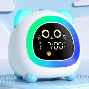 winshine Kids Alarm Clock, OK to Wake Clock with Night Light for Kids, Stay in Bed Clock Sleep Training, Nap Timer Cute Kids Room Decor, Gift Ideas for Kids Toddler Boy Girl (Green)