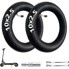 10x2.5 Scooter Tire Tube, 10 inch Tires Replacement, Replacement Inner Tubes, with 90-Degree Bent Valve, for Nanrobot D4 Plus D6+ Gotrax Gmax Ultra Mantis 10 Pro SE Zero 10X VSETT Scooter (2 Pack)