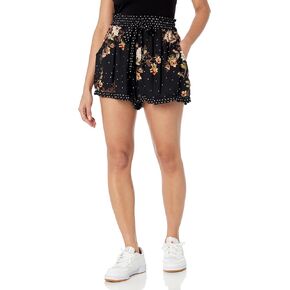 Angie Women's Drawstring Waist Shorts with Ruffle Hem