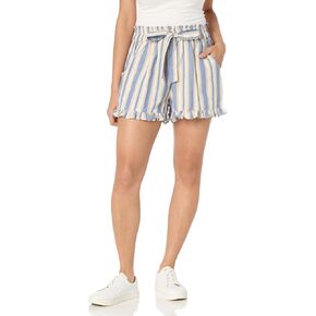 Angie Women's Drawstring Waist Shorts with Ruffle Hem
