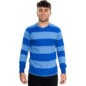 Blue & Detective Striped Long Sleeve T-Shirt Halloween Cosplay Cosplay