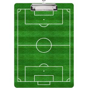 Soccer Field Design Letter Size Plastic Clipboards for Students Women Man and Kids A4 Standard Size 8.7 x 12.5 with Low Profile Metal Clip