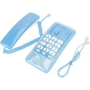 【𝐒𝐩𝐫𝐢𝐧𝐠 𝐒𝐚𝐥𝐞 𝐆𝐢𝐟𝐭】 Wall Mount Landline Telephone Extension No Caller ID Home Phone for Hotel Family House(Blue)