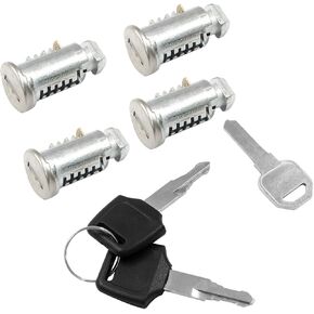 4 Pcs Lock Cylinders Replacement Set for Car Roof Rack System Components,includes 4 Pcs Cylinders Cores & 2 Pcs Keys & 1 Pcs Control Key