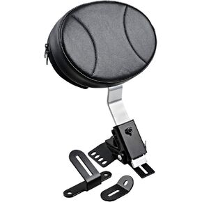 Astra Depot Adjustable Plug-In Driver Rider Backrest Compatible For 1988-2020 Harley Touring FLH FLT Slotted Seat (Without Pocket)