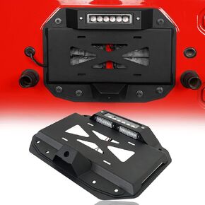 u-Box JL Wrangler Spare Tire Delete License Plate Relocation Kit w/Hole for Factory Back-up Camera & Plate Illuminate Light & Third Brake Light Compatible with Jeep Wrangler JL 2018-2024