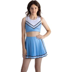 Princess Cheerleader Costume for Girls and Teens Top and Skirt Cheer Leader Cosplay Halloween Costumes