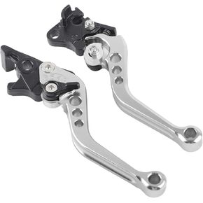 Aluminum Alloy Brake Lever, Brake Lever Handle Drum, Compatible CBR250R 2011-2013, CBR300R/CB300F/FA 2014-2019(Silver White)