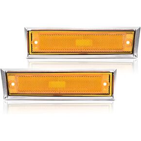 GRAND ORANGE Amber Side Marker Light Turn Signal Lamp Compatible with 1981-1991 Chevy GMC Blazer Suburban Jimmy C/K 10 Truck Front Driver & Passenger Side