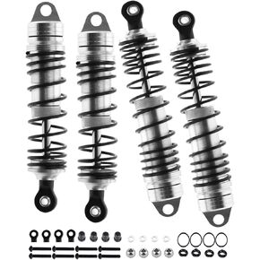 Full Alloy Big Bore RC Shocks Absorber Damper Upgrades Part for 1/10 Slash/Stampede/Rustler/Rally/Hoss VXL 4X4 2WD,4PCS Front Rear Assembled Full Metal Shocks,Replace 5862,Gold