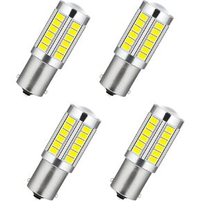 UGSHY 4 حزمة سيارة LED بدوره الذيل ضوء إشارة الفرامل، 1157 33SMD مصابيح إضاءة فائقة السطوع، عكس الضوء، لإضاءة مقطورة RV الداخلية 12 فولت احتياطية للأضواء العكسية (أبيض) in Kuwait