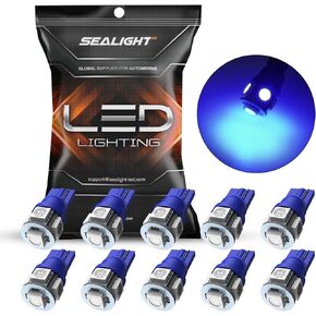 SEALIGHT 194 LED Bulb, 168 T10 LED Bulb Amber 2700k Yellow 2825 for Turn Signal Side Marker Dome Lights, 12V LED Bulb Cab Running Parking Tail Lights, (Pack of 10)