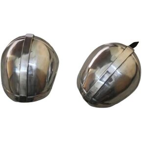 Mandalorian Warrior 18 Gauge Steel Pair of Pauldrons Armor Shoulder Costume Silver Polish Adult Costume